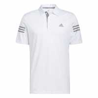 Adidas Мъжко Поло Райе 3 Stripe Polo Shirt Mens White 