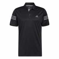 Adidas Мъжко Поло Райе 3 Stripe Polo Shirt Mens Черно Мъжки тениски с яка