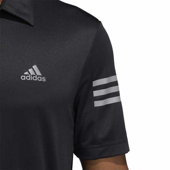 Adidas Мъжко Поло Райе 3 Stripe Polo Shirt Mens Black - Мъжки тениски с яка
