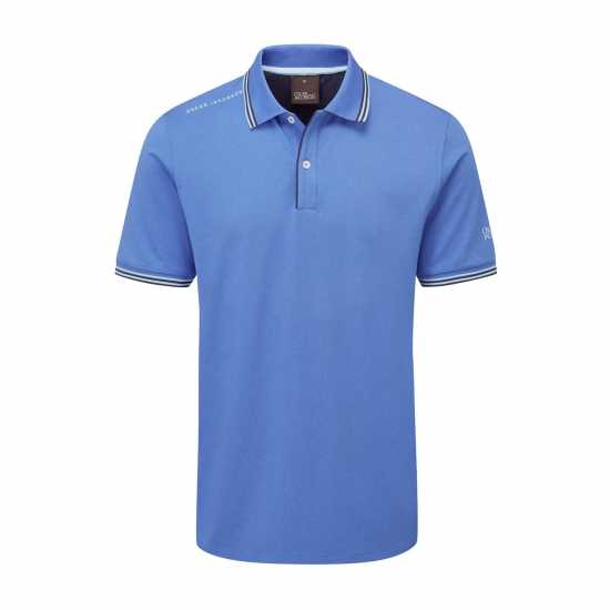 Oscar Jacobson Блуза С Яка Polo Shirt Mid Blue Мъжки тениски с яка