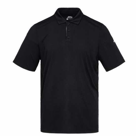 Slazenger Golf Solid Polo Sn00 Black Мъжко облекло за едри хора