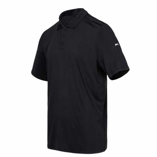 Slazenger Golf Solid Polo Black Мъжко облекло за едри хора