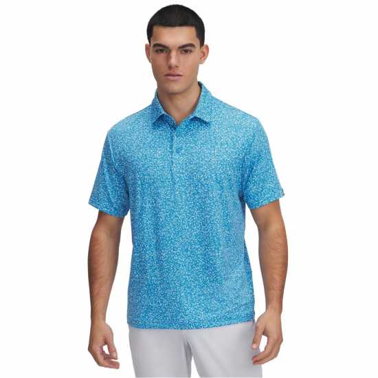 Under Armour Men's Printed Short-Sleeve Performance Polo Shirt Синьо 