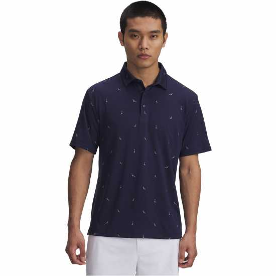 Under Armour Блуза С Яка Men's Printed Short-Sleeve Performance Polo Shirt Синьо 