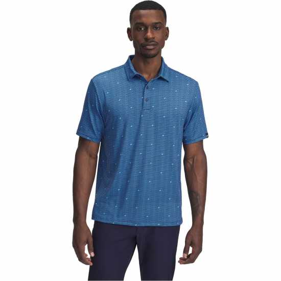 Under Armour Блуза С Яка Men's Printed Short-Sleeve Performance Polo Shirt Синьо 