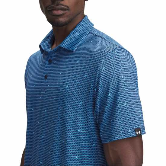 Under Armour Блуза С Яка Men's Printed Short-Sleeve Performance Polo Shirt Синьо 