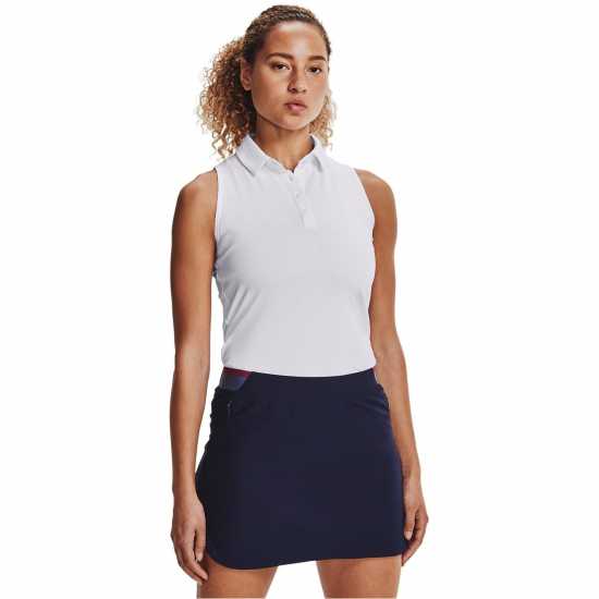 Under Armour Блуза С Яка Zinger Sleeveless Golf Polo Shirt Womens White / Silver Дамски тениски с яка