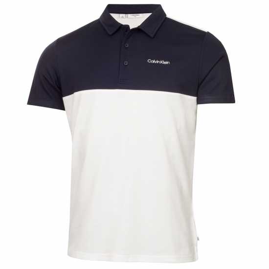 Блуза С Яка Calvin Klein Golf Men's Jc Block Short Sleeve Performance Polo Shirt Wht-Nvy 
