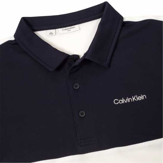 Блуза С Яка Calvin Klein Golf Men's Jc Block Short Sleeve Performance Polo Shirt Wht-Nvy 