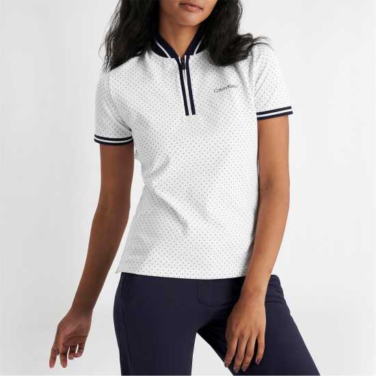 Блуза С Яка Calvin Klein Golf Women's Short Sleeve Performance Polo Shirt White Блуза С Яка Calvin Klein Golf Women's Short Sleeve Performance Polo Shirt White