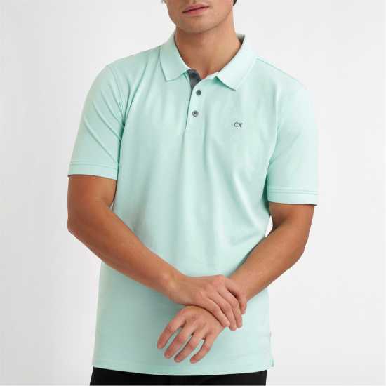 Блуза С Яка Calvin Klein Golf Men's Short Sleeve Performance Polo Shirt Aqua 