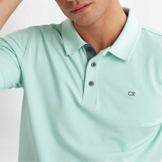 Блуза С Яка Calvin Klein Golf Men's Short Sleeve Performance Polo Shirt Aqua 