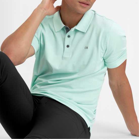 Блуза С Яка Calvin Klein Golf Men's Short Sleeve Performance Polo Shirt Aqua 