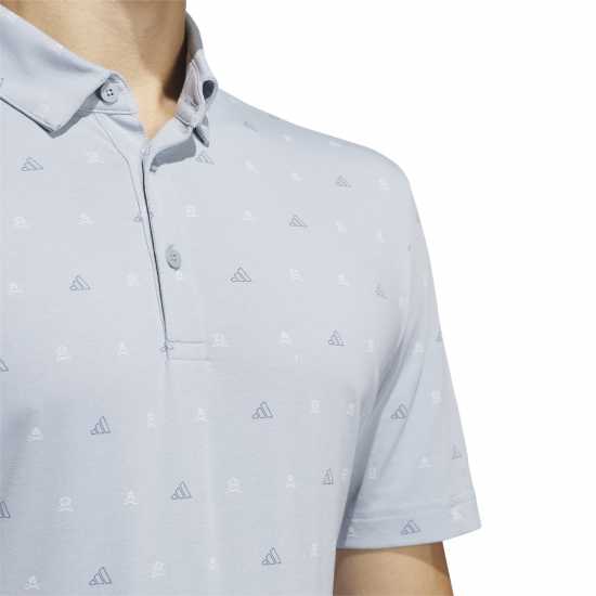 Adidas Блуза С Яка Go-To Mini-Crest Print Polo Shirt Mens  