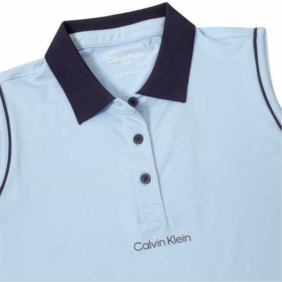 Блуза С Яка Calvin Klein Golf Women's Sleeveless Performance Polo Shirt Blue Bell 