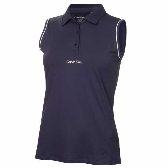 Блуза С Яка Calvin Klein Golf Women's Sleeveless Performance Polo Shirt Navy 