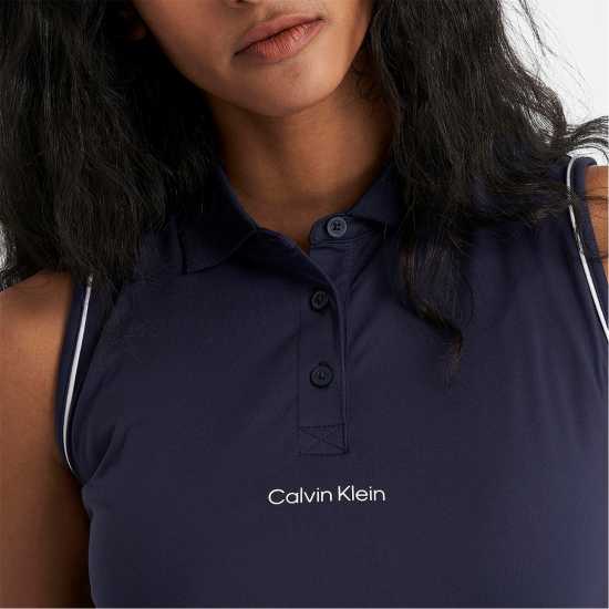 Блуза С Яка Calvin Klein Golf Women's Sleeveless Performance Polo Shirt Navy 