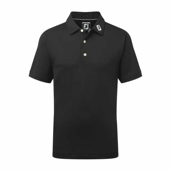 Footjoy Детска Блуза С Яка Pique Solid Polo Shirt Juniors Black Детски тениски тип поло