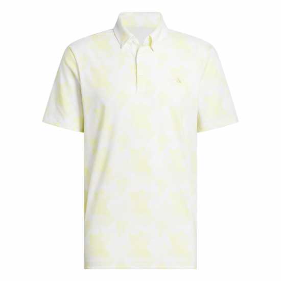 Adidas Мъжка Блуза С Яка All Over Print Golf Polo Shirt Mens Бяло/Прахово Жълто Дрехи за голф