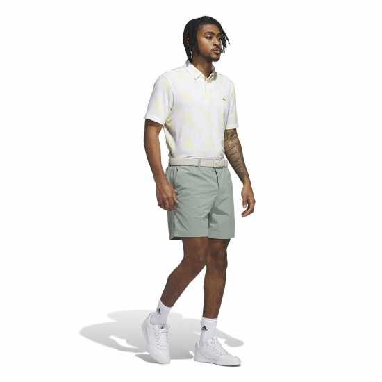 Adidas Мъжка Блуза С Яка All Over Print Golf Polo Shirt Mens Бяло/Прахово Жълто Дрехи за голф