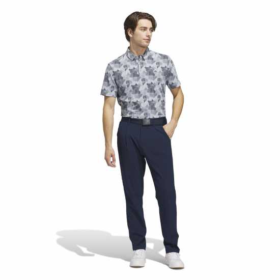 Adidas Мъжка Блуза С Яка All Over Print Golf Polo Shirt Mens Синьо Дрехи за голф