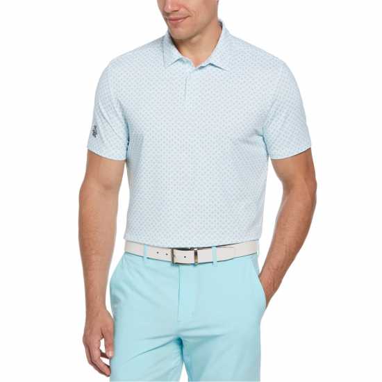 Original Penguin Golf Retro Geo Print Sn99 Тъмно тюркоазен Дрехи за голф