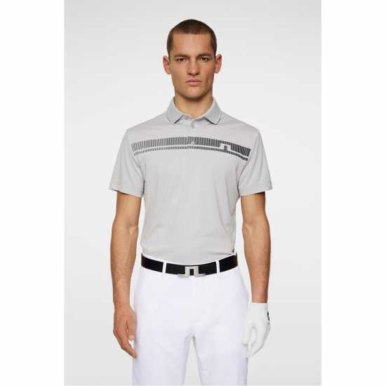 J Lindeberg Golf Klas Polo Sn53 Lt Grey Melange Дрехи за голф