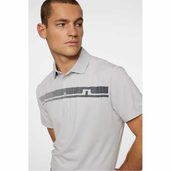 J Lindeberg Golf Klas Polo Sn53 Lt Grey Melange Дрехи за голф