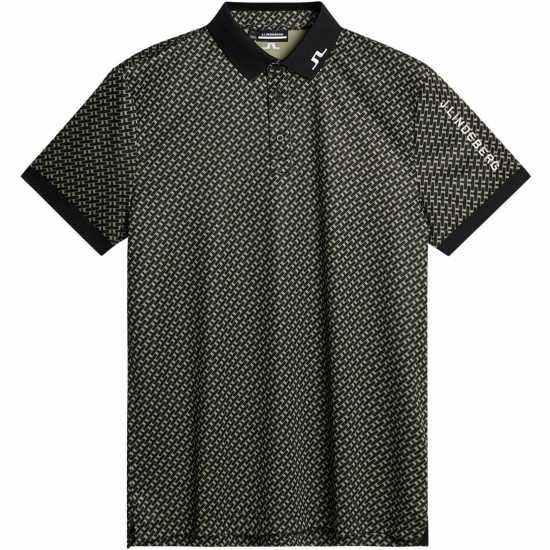 J Lindeberg Golf Tour Tech Polo Sn53 Tour Geo Olive Дрехи за голф
