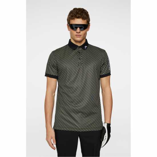J Lindeberg Golf Tour Tech Polo Sn53 Tour Geo Olive Дрехи за голф