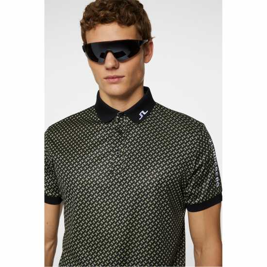 J Lindeberg Golf Tour Tech Polo Sn53 Tour Geo Olive Дрехи за голф