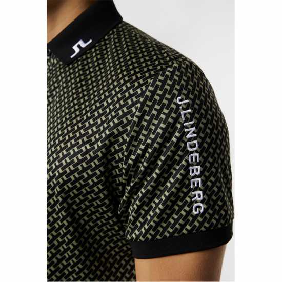 J Lindeberg Golf Tour Tech Polo Sn53 Tour Geo Olive Дрехи за голф