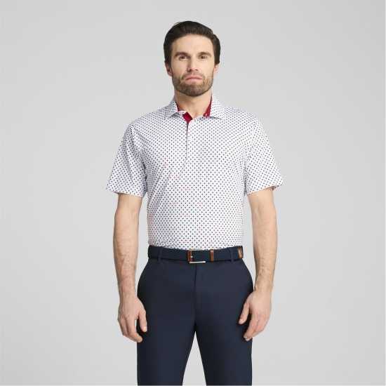 Puma Блуза С Яка Men's Burgh Polo Short Sleeve Performance Polo Shirt White/Navy 