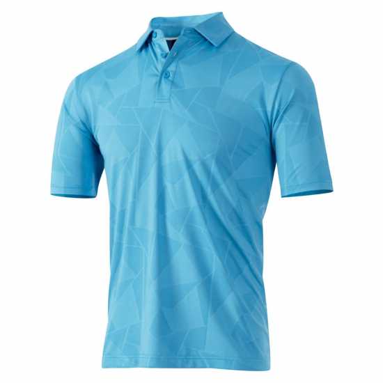 Плетена Блуза Поло Island Green Jacquard Knitted Polo Shirt Търкоаз Голф горнища за мъже
