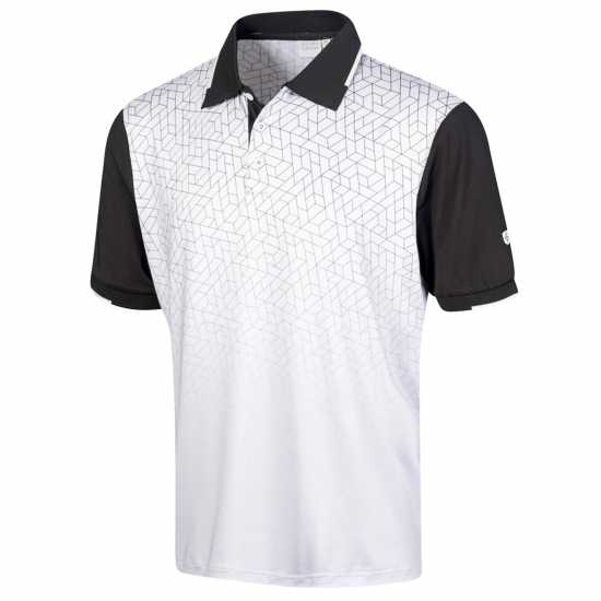 Детска Блуза С Яка Island Green Golf  Geometric Grade Polo Shirt Juniors Silver / White Детски тениски тип поло