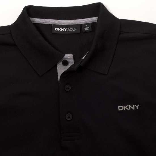 Dkny Golf Bronx Pique Polo Black Мъжко облекло за едри хора