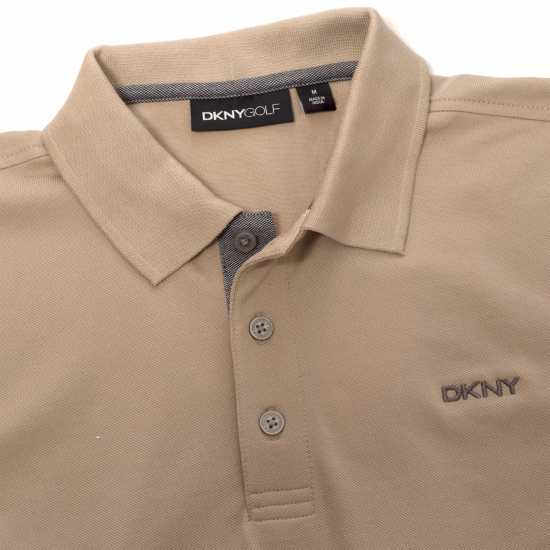 Dkny Golf Bronx Pique Polo Sand - Мъжко облекло за едри хора