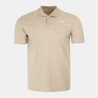 Slazenger Check Golf Polo Mens Taupe 