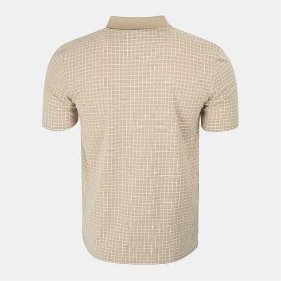 Slazenger Check Golf Polo Mens Taupe Slazenger Check Golf Polo Mens Taupe