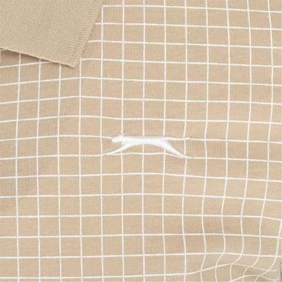 Slazenger Check Golf Polo Mens Taupe Slazenger Check Golf Polo Mens Taupe
