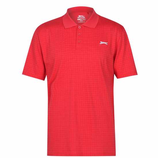 Sale Slazenger Check Golf Polo Mens Червено Боулинг