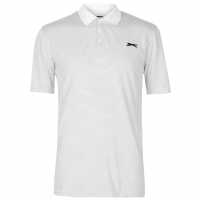 Slazenger Мъжка Блуза С Яка Micro Stripe Golf Polo Shirt Mens White Мъжко облекло за едри хора