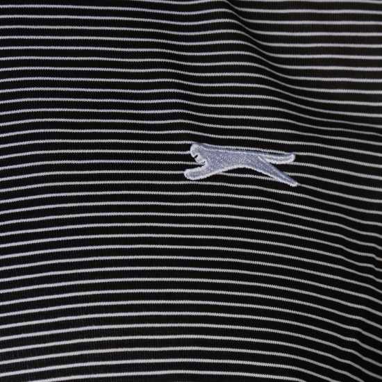 Slazenger Мъжка Блуза С Яка Micro Stripe Golf Polo Shirt Mens Черно Дрехи за голф