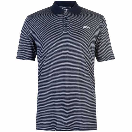 Slazenger Мъжка Блуза С Яка Micro Stripe Golf Polo Shirt Mens Морска синьо Дрехи за голф