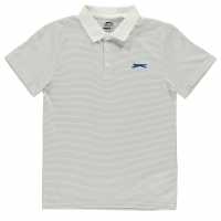 Slazenger Детска Блуза С Яка Micro Stripe Polo Shirt Junior Boys White Детски тениски тип поло