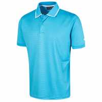 Island Green Golf Hexagon Knit Polo Shirt Men's Aqua Мъжки тениски с яка
