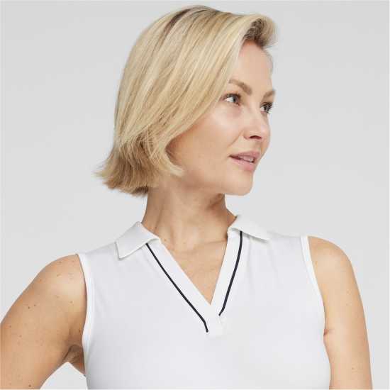 Puma Блуза С Яка W Cloudspun Piped Sl Polo Shirt Womens White Glow 