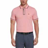 Блуза С Яка Original Penguin Golf Earl Polo Shirt Geranium Pink Мъжко облекло за едри хора