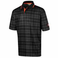 Блуза С Яка Island Green Golf Plaid Print Polo Shirt Mens Charcoal Мъжки тениски с яка