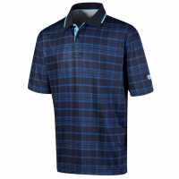 Блуза С Яка Island Green Golf Plaid Print Polo Shirt Mens Navy Мъжки тениски с яка